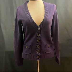 Ann Taylor - library in style cardigan - beautiful plum purple size small